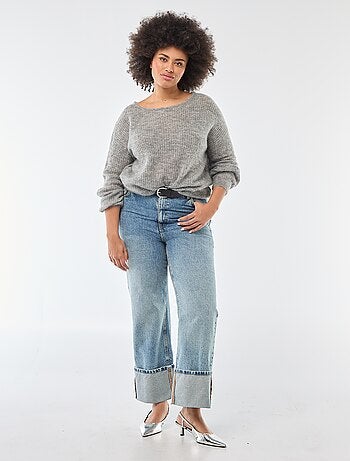 Pull chaud à col rond en mohair