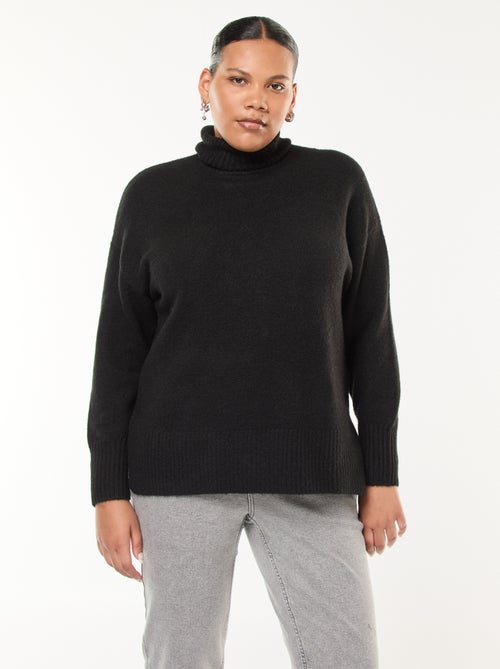 Pull chaud col roulé avec fentes à la base - Kiabi
