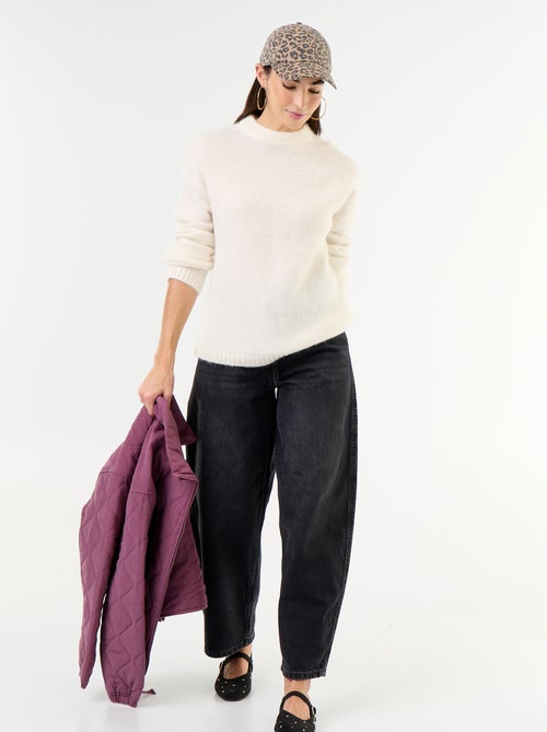 Pull chaud en mohair à col rond - Kiabi