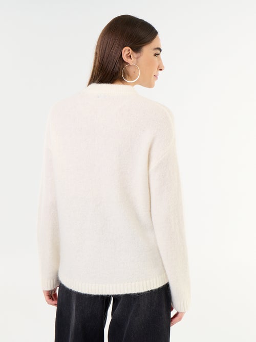 Pull chaud en mohair à col rond - Kiabi