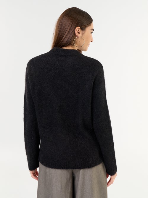 Pull chaud en mohair à col rond - Kiabi