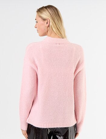 Pull chaud en mohair à col rond