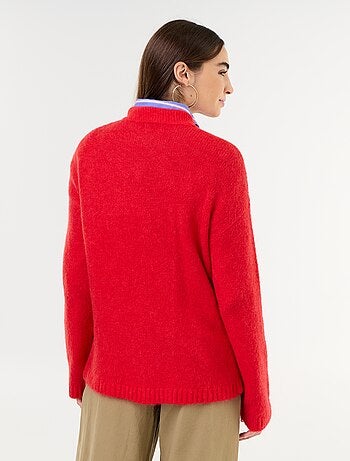 Pull chaud en mohair à col rond