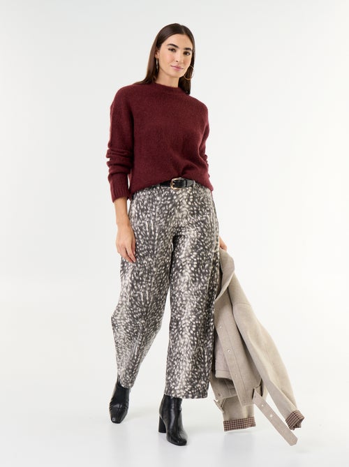 Pull chaud en mohair à col rond - Kiabi