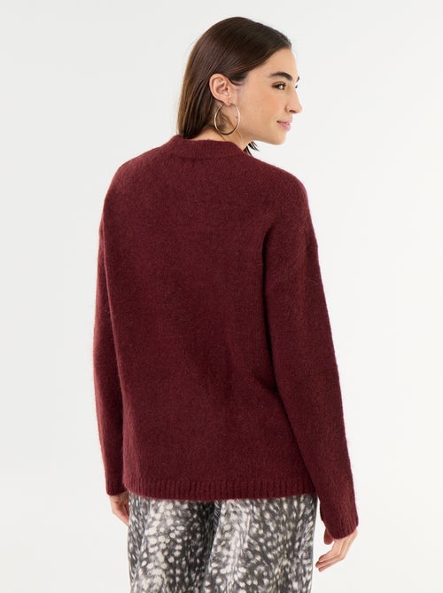 Pull chaud en mohair à col rond - Kiabi