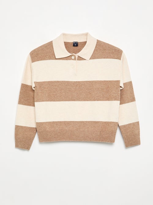 Pull chaud forme polo - Kiabi