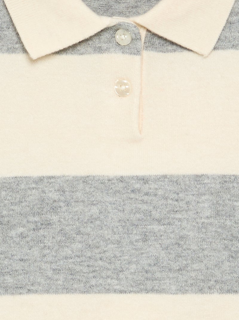 Pull chaud forme polo Gris - Kiabi