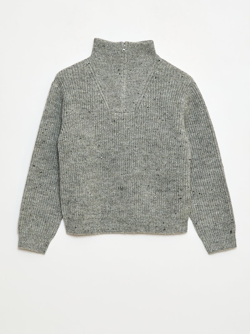 Pull chaud rayé Gris - Kiabi