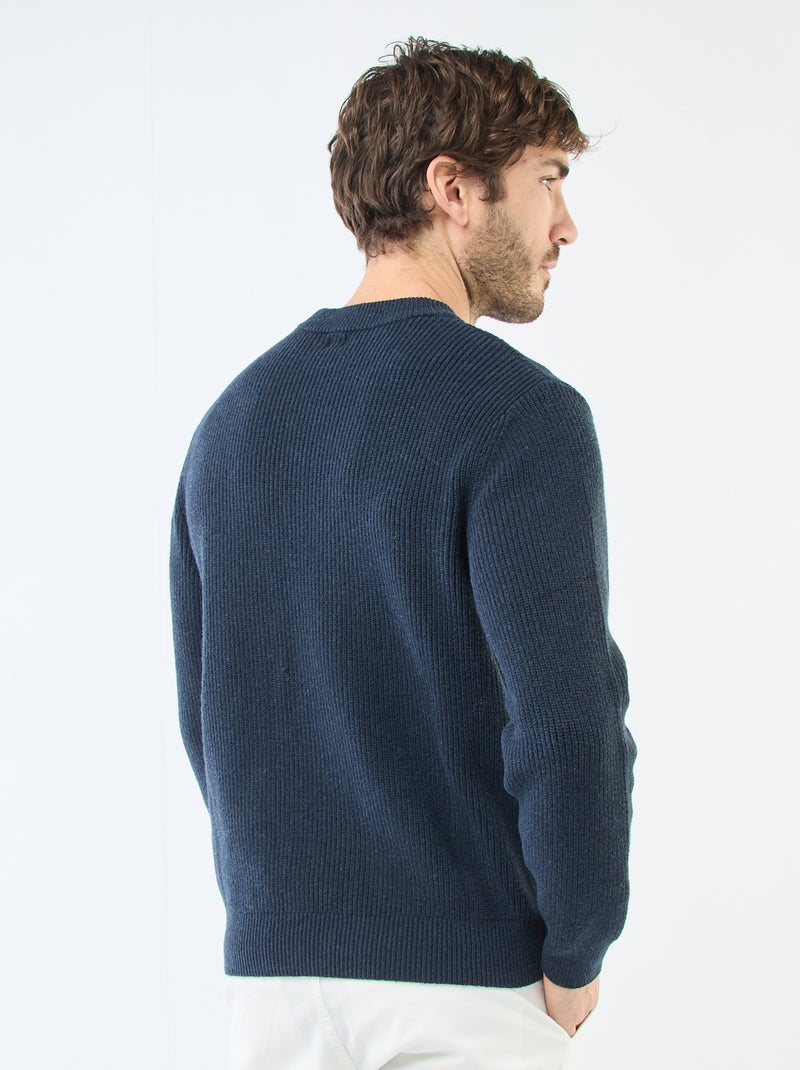 Pull chaud uni Bleu marine - Kiabi