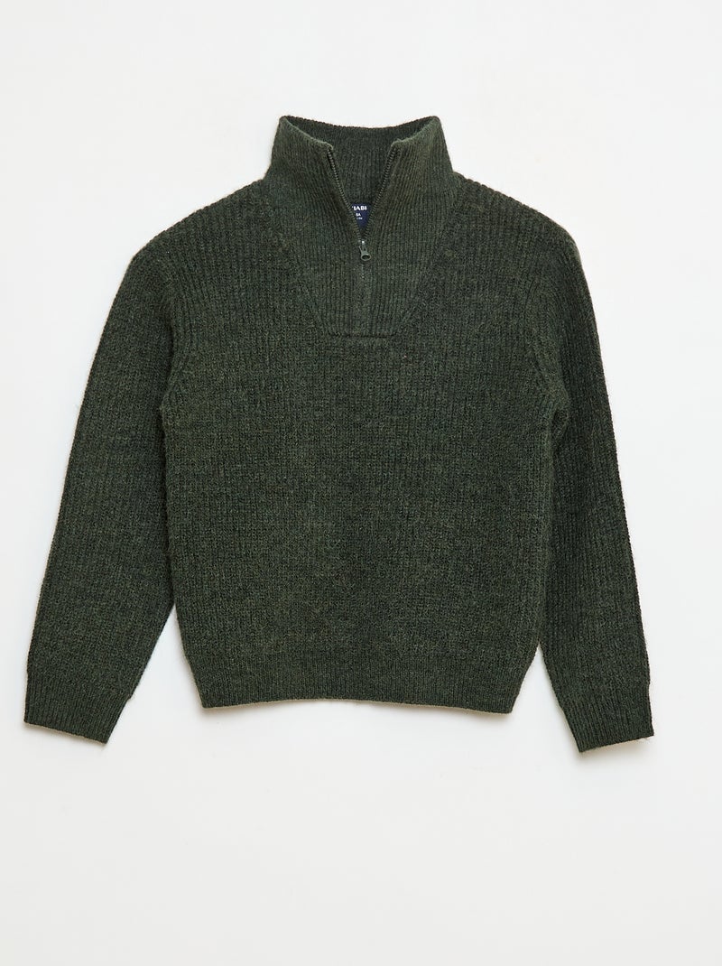 Pull chaud uni Kaki - Kiabi