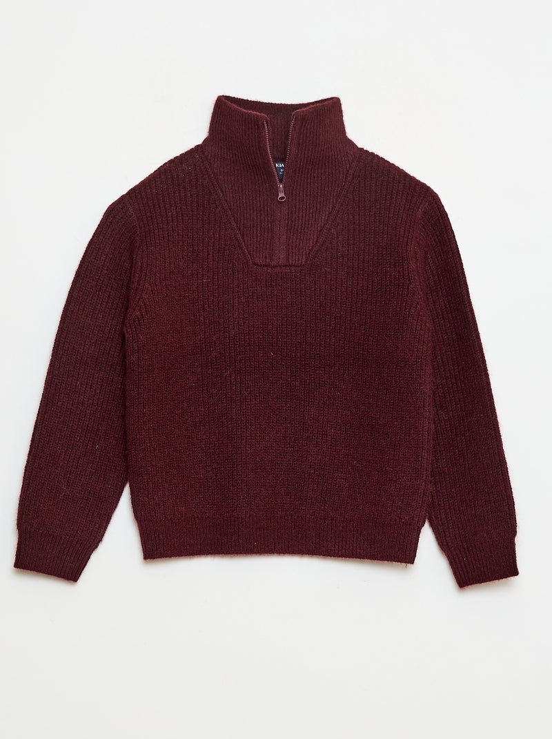 Pull chaud uni Rouge - Kiabi