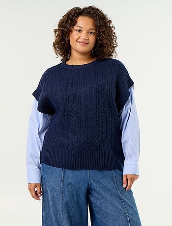 Pull chemise 2-en-1