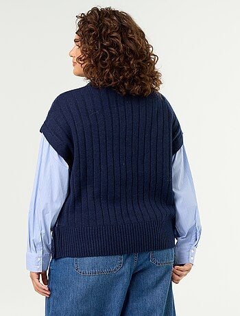 Pull chemise 2-en-1
