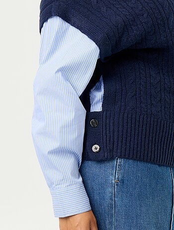 Pull chemise 2-en-1