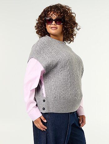 Pull chemise 2-en-1