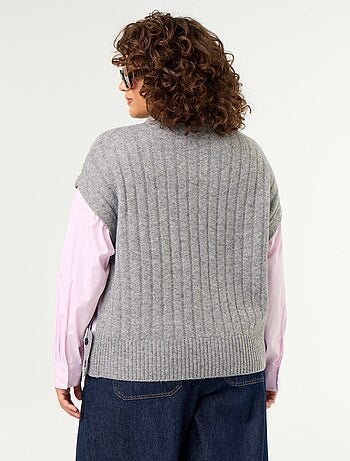 Pull chemise 2-en-1