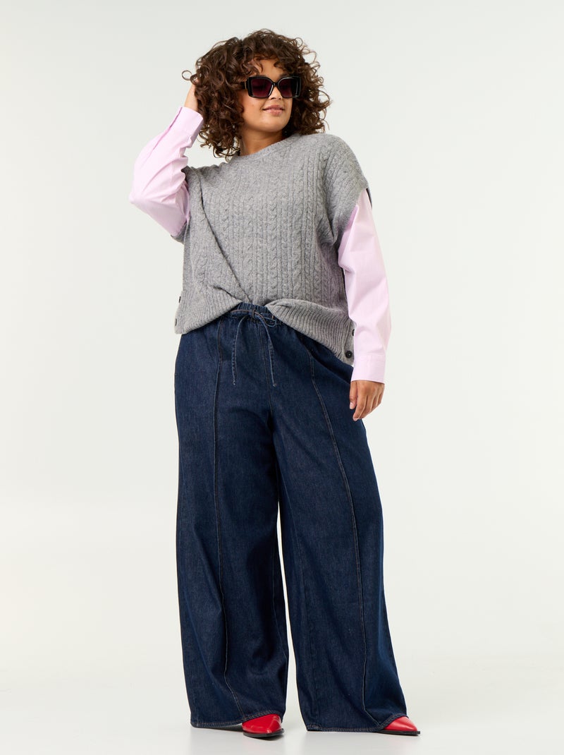 Pull chemise 2-en-1 Gris - Kiabi