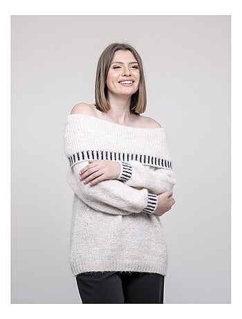 Pull col bardot kervella