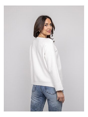 Pull col bateau avec strass kaju