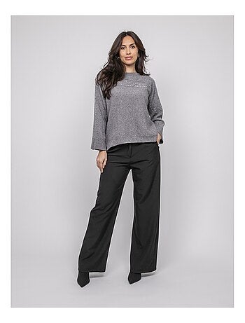 Pull col bateau avec strass kaju