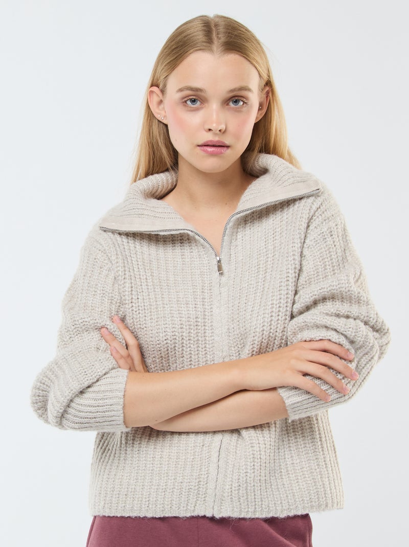 Pull col camionneur Beige - Kiabi