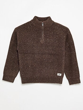 Pull col camionneur en maille grosse jauge