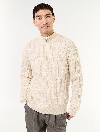 Pull col camionneur en maille torsadée