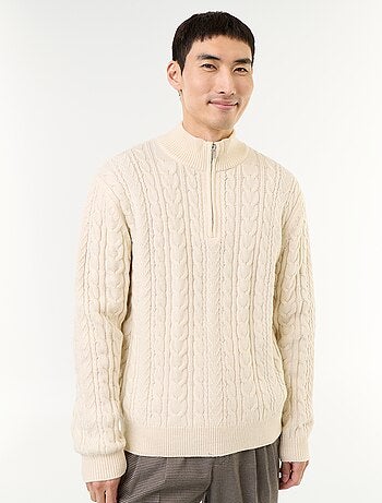 Pull col camionneur en maille torsadée