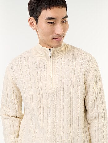 Pull col camionneur en maille torsadée