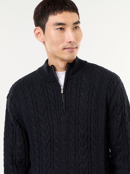 Pull col camionneur en maille torsadée - Kiabi
