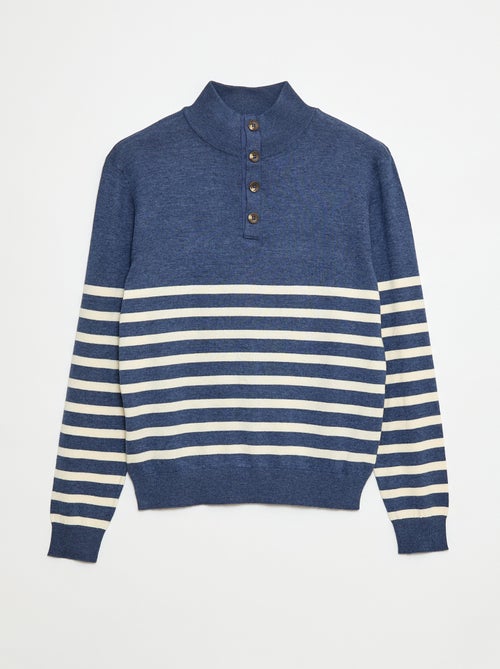 Pull col camionneur marinière - collection facile à enfiler - Kiabi