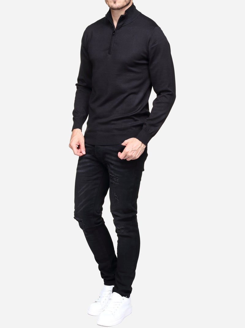 Pull col camionneur Noir - Kiabi