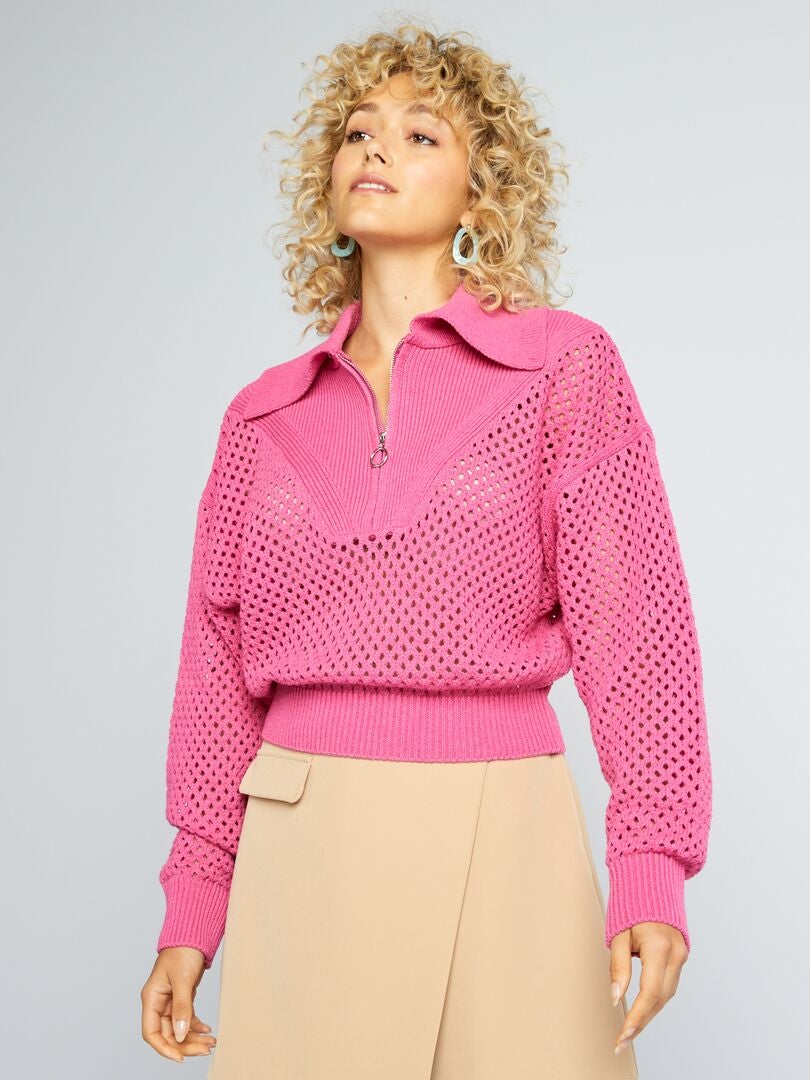 Pull Col Camionneur Rose Kiabi