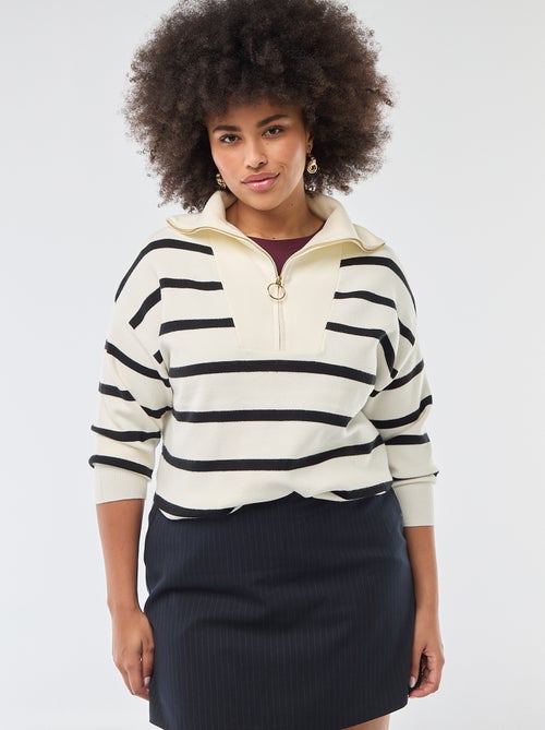 Pull col camionneur zippé - Kiabi