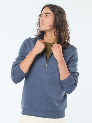 Pull col camionneur zippé en maille
