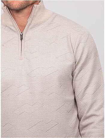 Pull col camionneur zippé jacquard lamaton