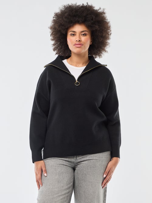 Pull col camionneur zippé - Kiabi