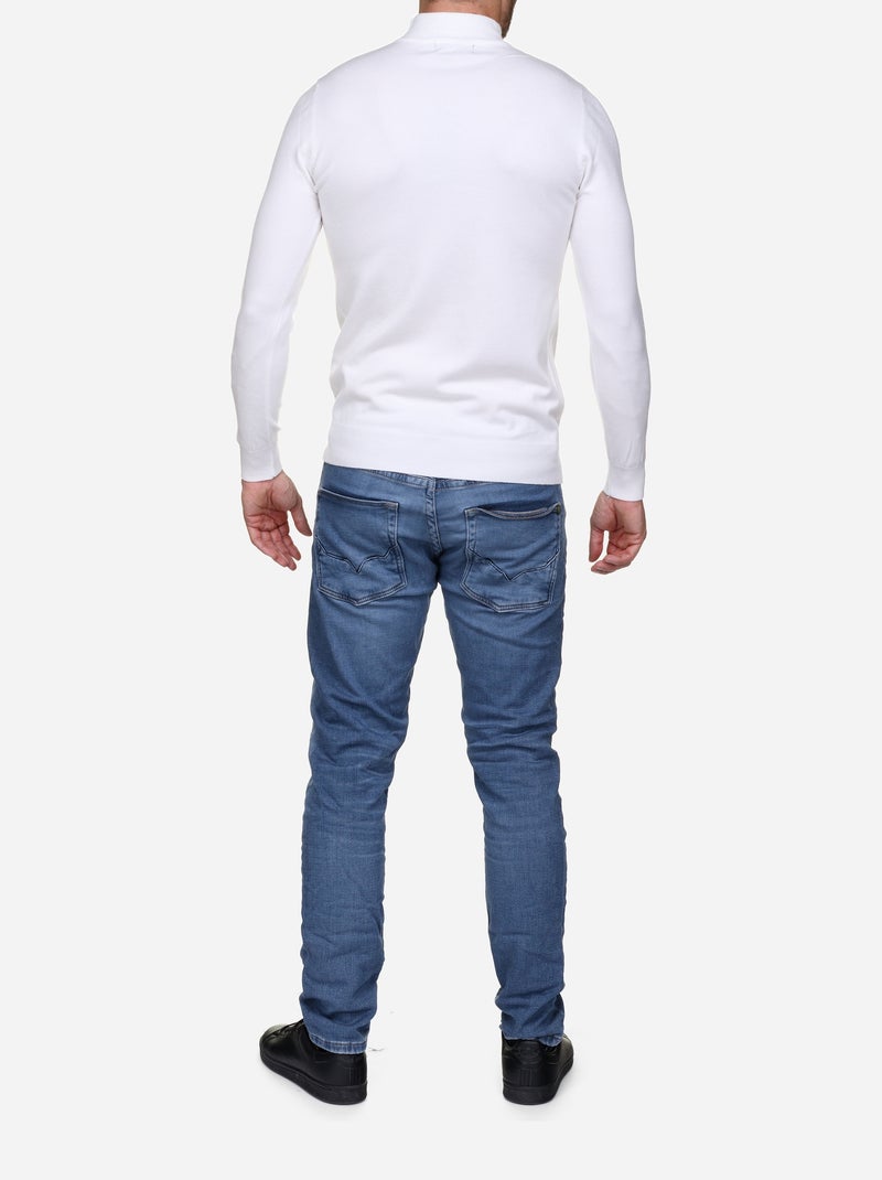 Pull col cheminée - Kenzarro Blanc - Kiabi