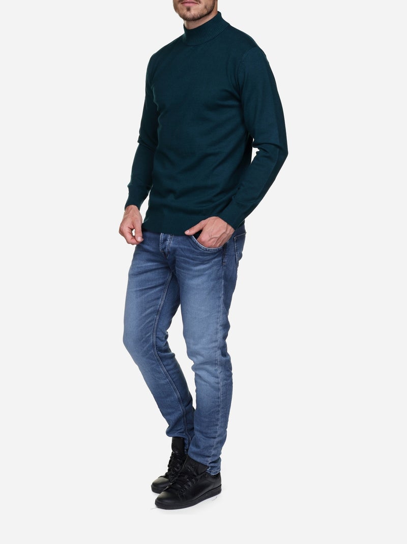 Pull col cheminée - Yves Enzo Vert - Kiabi