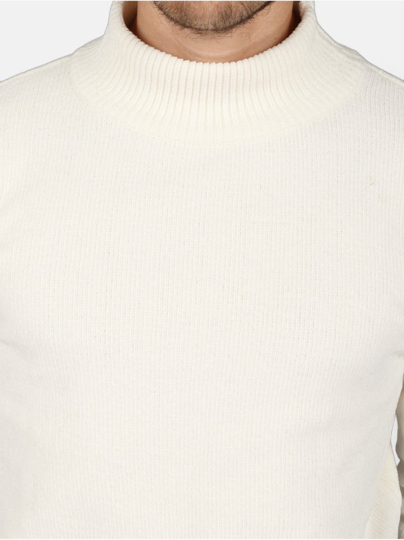 Pull col montant - Kenzarro Blanc - Kiabi