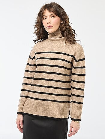 Pull col montant en maille grosse jauge
