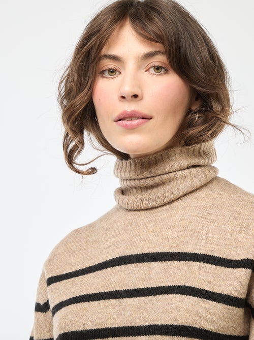Pull col montant en maille grosse jauge - Kiabi