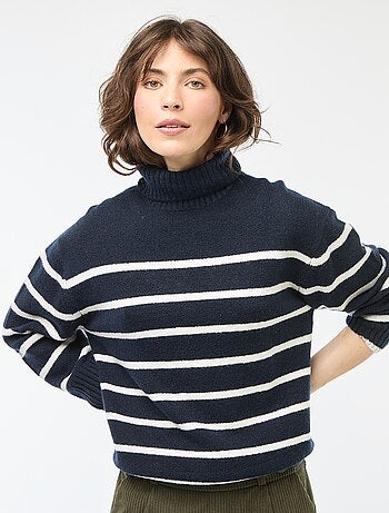 Pull col montant en maille grosse jauge