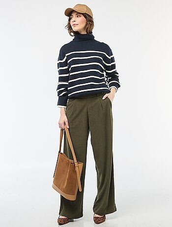 Pull col montant en maille grosse jauge