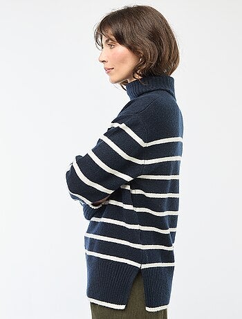 Pull col montant en maille grosse jauge
