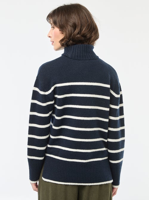 Pull col montant en maille grosse jauge - Kiabi