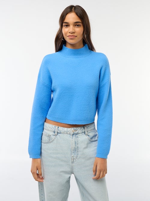Pull col montant en maille grosse jauge - Kiabi