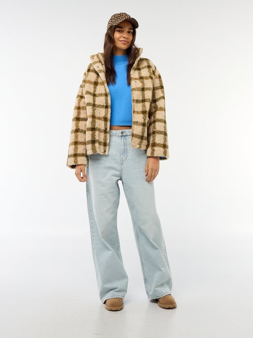 Pull col montant en maille grosse jauge - Kiabi