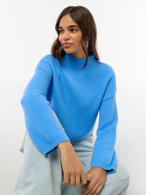 Pull col montant en maille grosse jauge - Kiabi