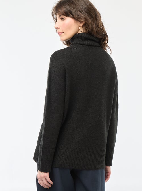 Pull col montant en maille grosse jauge - Kiabi